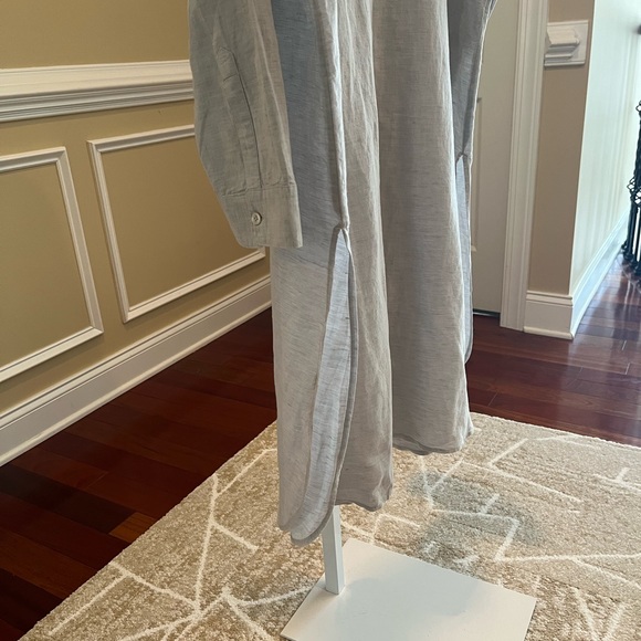 Chico's Linen Cotton Blend 3/4 Sleeve Maxi Shirt Fits Size 4 Fits 20/22 - Picture 6 of 8